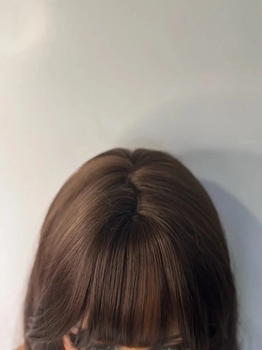 Chestnut Brown Wig with Bangs for Women – Long Wavy Heat Resistant Wig